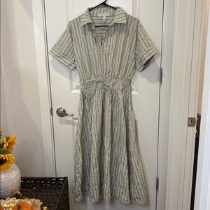 Striped Green and White Dress